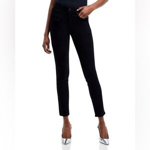 PAIGE HOXTON HIGH RISE ANKLE SKINNY JEANS IN BLACK SHADOW - EXCLUSIVE